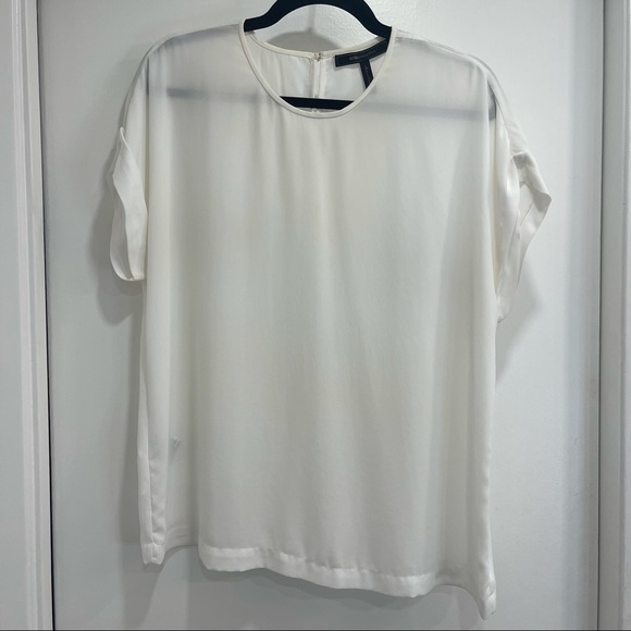BCBGMaxAzria Tops - BCBG MaxAzria white shirt sleeve blouse. NWOT Medium